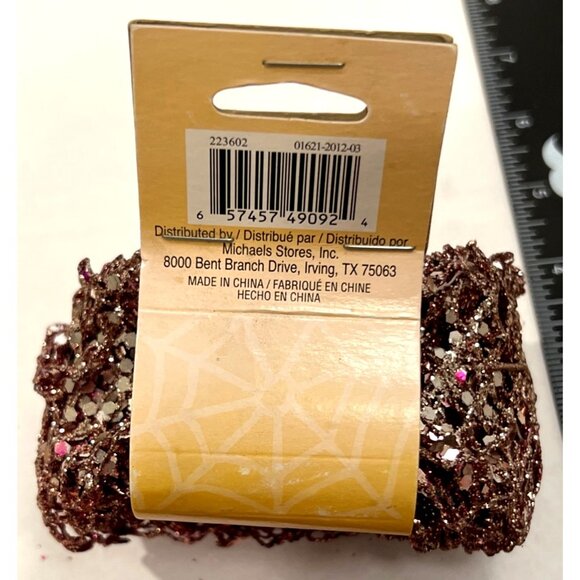 Celebrate It Halloween Glitter Mesh Ribbon 4' - Pink/Purple 223602 - Picture 2 of 3